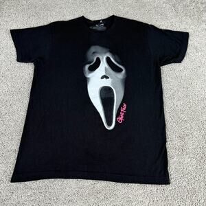 Ghost Face Shirt Mens L Scream Mask Black White Icon of Halloween Horror Casual